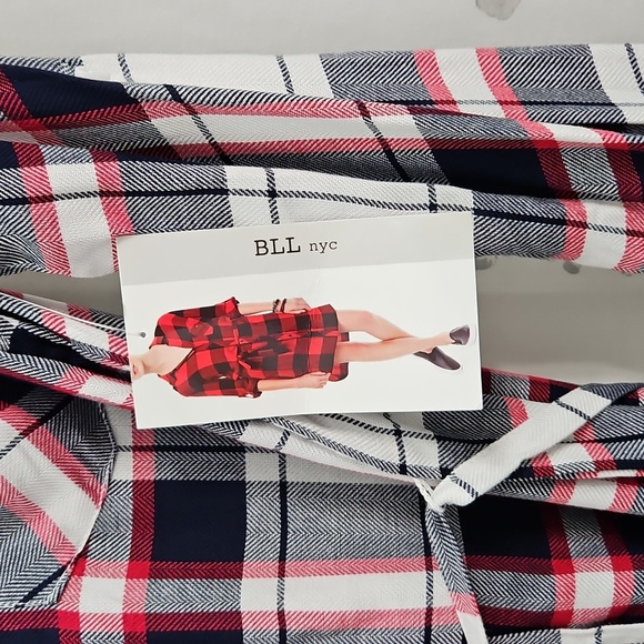 PLAID SHIRT DRESS SIZE SMALL / RED /WHITE/BLUE BLL-NYC - Picture 3 of 9